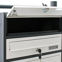 Blocco 6 cassette postali piedino appoggio 6 scomparti sovrapposti antracite e bianco 16_0000043