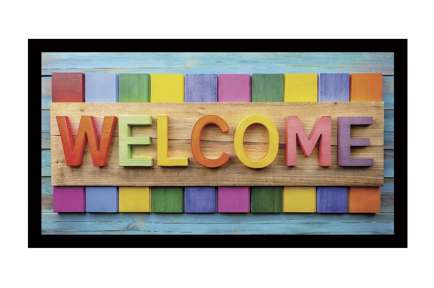 Zerbino Ingresso 40X70 cm Gomma Sostenibile Antiscivolo Pietre Mosaico Maioliche DIS_F