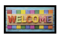 Zerbino Ingresso 40X70 cm Gomma Sostenibile Antiscivolo Pietre Mosaico Maioliche DIS_F