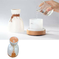 DIFFUSORE AROMI EFFETTO LEGNO AROMATERAPIA UMIDIFICATORE USB SACCO LED 140ML