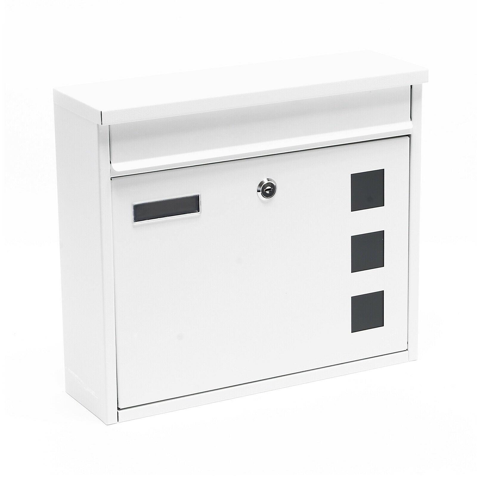 Cassetta postale di design da parete con chiavi 36 x 32 x 11,5 cm bianco 16_0000104