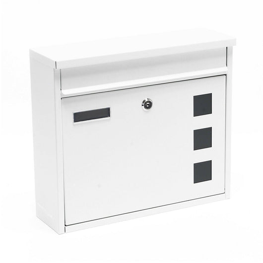 Cassetta postale di design da parete con chiavi 36 x 32 x 11,5 cm bianco 16_0000104