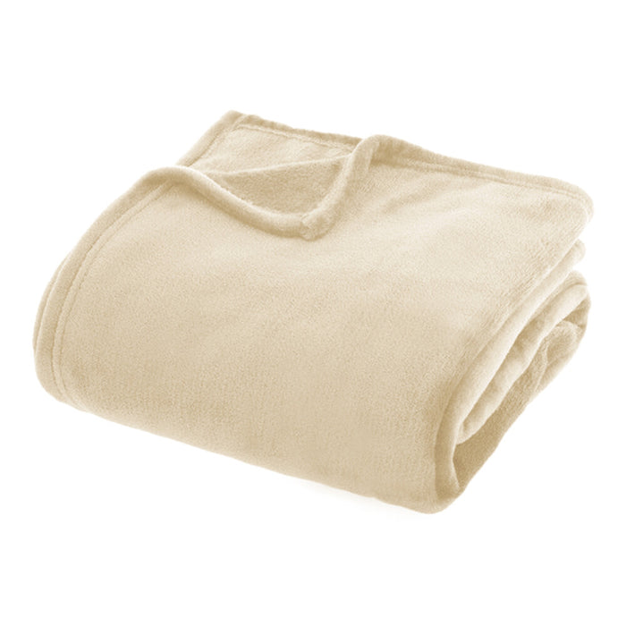 Plaid Morbidissimo Tinta Unita Coperta Soffice Pile Caldo Letto Divano Beige 160x210 cm
