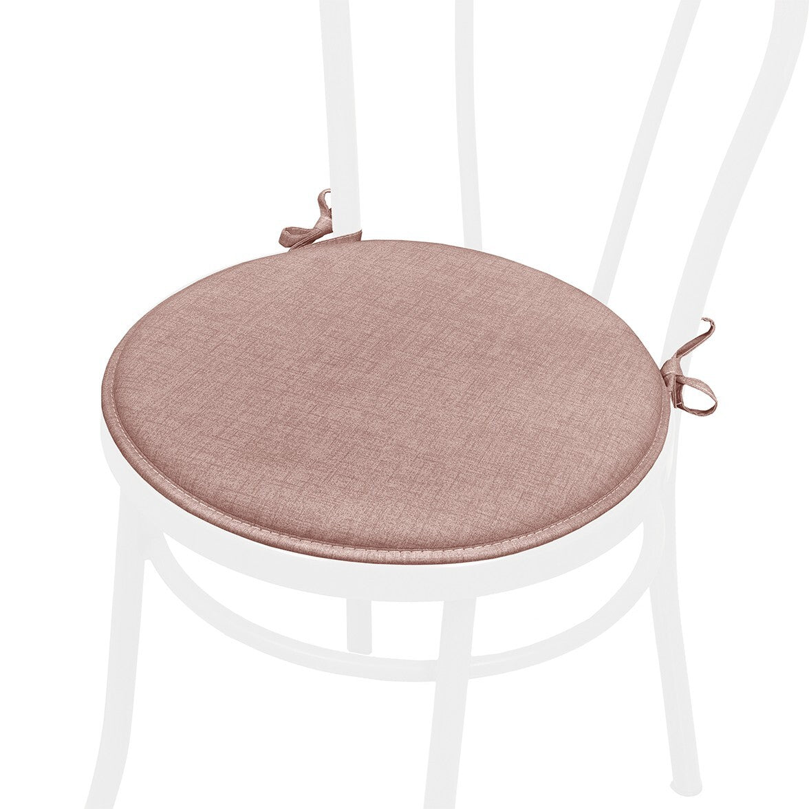 Set 4 Cuscini Sedia Rosso Rotondi Cotone Lavabili Morbidi Coprisedia Tondo Tinta Unita Pastello