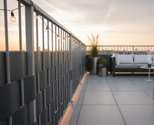 Striscia Banda Frangivista Fasce PVC Rotolo Schermo Privacy Recinzione Balcone Cancello - Antracite