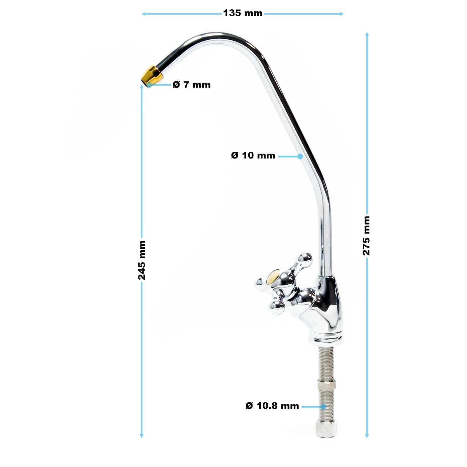 Rubinetto dell'acqua del bagno della cucina ad osmosi inversa 1/4 pollici 6,35 mm 16_0001780