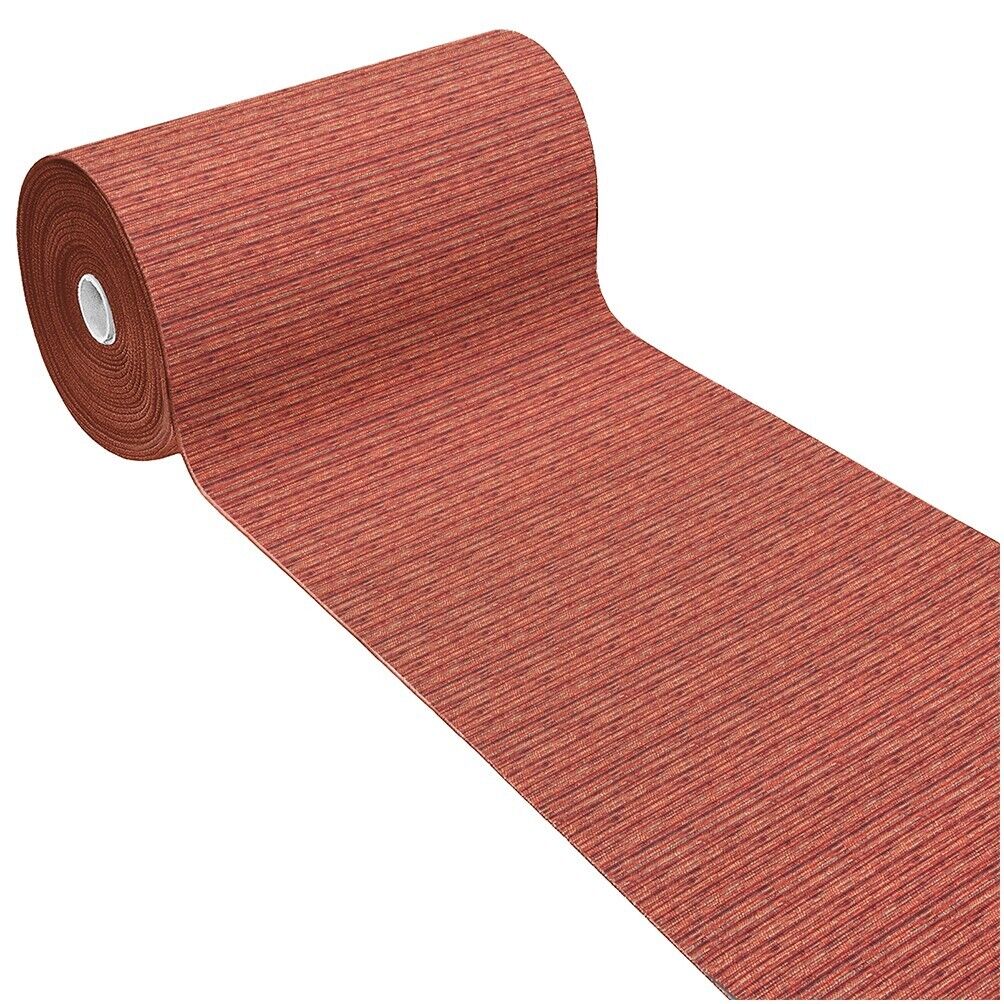 Tappeto Cucina Tinta Unita Striato 54x240 Cm Bordato Assorbente Passatoia Casa Antiscivolo Bordeaux
