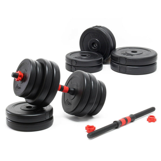Set manubri 30 kg dischi in ghisa pesi allenamento bodybuilding 16_0000846
