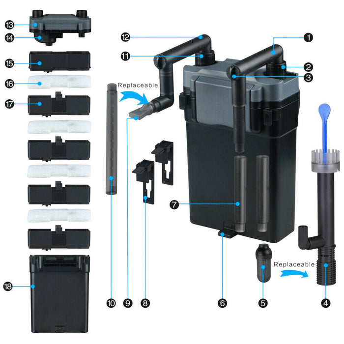 Filtro sospeso da appendere 500 litri all'ora Filtro per acquario da 6 watt 16_0002421