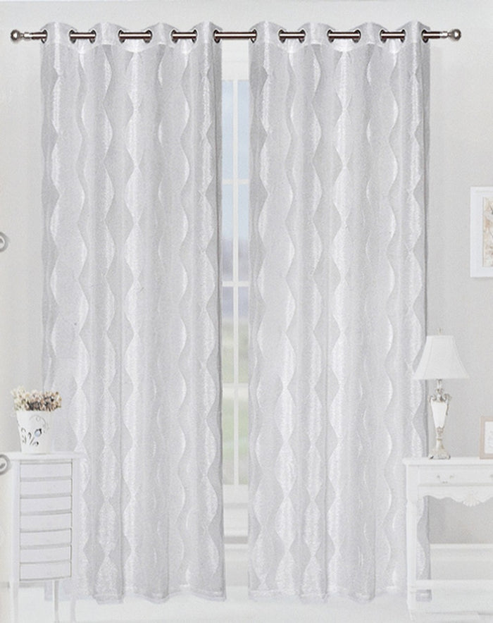 Tende Finestre Porte Interno Elegante Chic Tessuto Strass Brillantini Coppia 2 pz Grigio 140x280 Cm