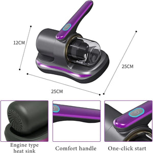 ASPIRAPOLVERE PORTATILE STERILIZZATORE UV PULIZIA ACARI MATERASSI TAPPETI 100W