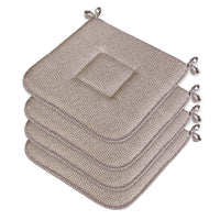 Set 4 Cuscini Sedia Cotone Con Lacci Lavabili Morbidi Universali Copri Sedie Maculati Marroni