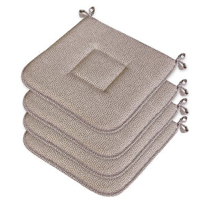 Set 4 Cuscini Sedia Cotone Con Lacci Lavabili Morbidi Universali Copri Sedie Maculati Marroni