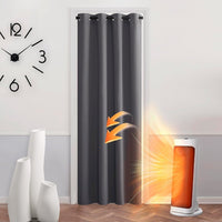 Tenda 100% Oscurante Porta Finestra 1 Pannello 140x280 Cm Isolante Termica Coprente Grigio Chiaro