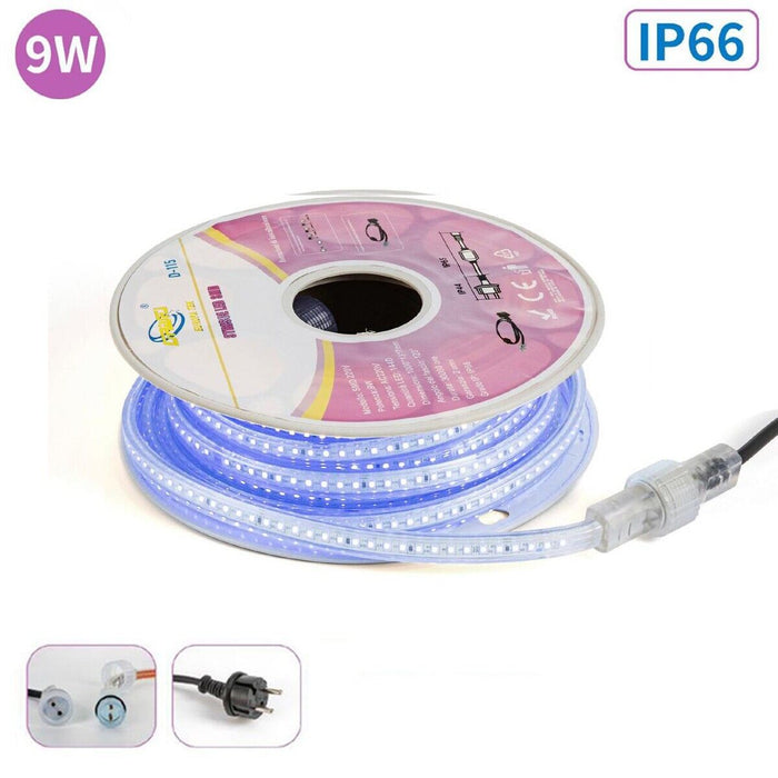 STRISCIA LED SMD 9W 10MT IP66 IMPERMEABILE LUCE BLU ESTERNO INTERNO