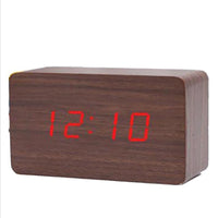 SVEGLIA OROLOGIO DIGITALE LED EFFETTO LEGNO CON SUONO ALLARME E TEMPERATURA 1295