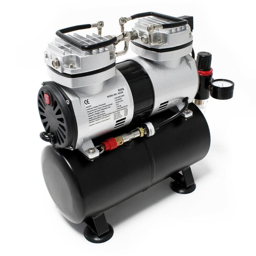 Compressore per aerografo bicilindrico con serbatoio a chiusura automatica 16_0001731