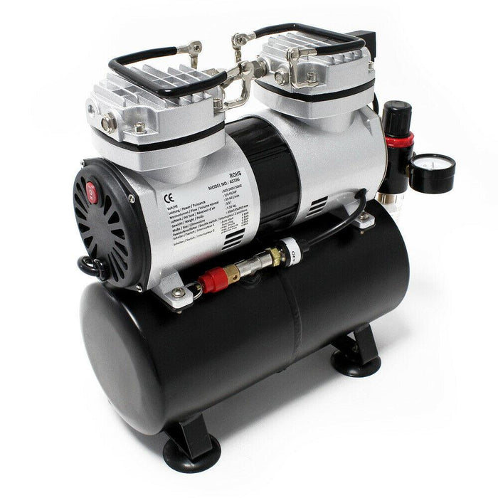 Compressore per aerografo bicilindrico con serbatoio a chiusura automatica 16_0001731