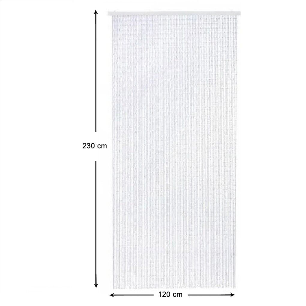 Tenda Antimosche Filo Intrecciato Gomma PVC Moschiera Finestra Porta Ingresso Trasparente - 120x230 Cm 