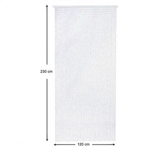 Tenda Antimosche Filo Intrecciato Gomma PVC Moschiera Finestra Porta Ingresso Trasparente - 120x230 Cm 