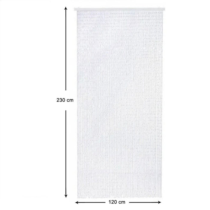 Tenda Antimosche Filo Intrecciato Gomma PVC Moschiera Finestra Porta Ingresso Trasparente - 120x230 Cm 