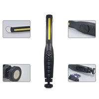 TORCIA LED PORTATILE LAMPADA LAVORO A BATTERIA MAGNETE GANCIO INCLINABILE TE-206