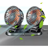 DOPPIO VENTILATORE PER AUTO 24V PORTATILE DA VIAGGIO REGOLABILE ARIA FRESCA