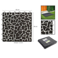 PIASTRELLA ESTERNI PAVIMENTO SET DA 4 PAVIMENTAZIONE GIARDINO 30X30CM NERO