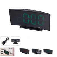 SVEGLIA AD ARCO DIGITALE DISPLAY LED VERDE DA COMODINO RICARICABILE NY-3621