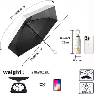 MINI OMBRELLO PORTATILE COMPATTO PIOGGIA ANTIVENTO DA BORSA BORSETTA VIAGGIO