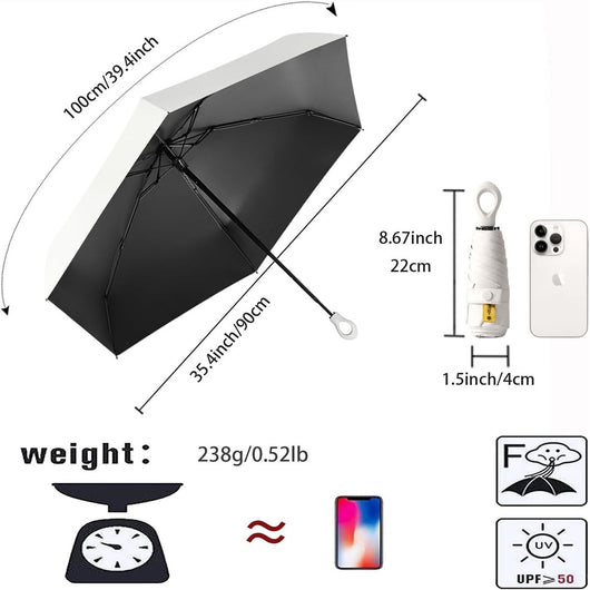 MINI OMBRELLO PORTATILE COMPATTO PIOGGIA ANTIVENTO DA BORSA BORSETTA VIAGGIO