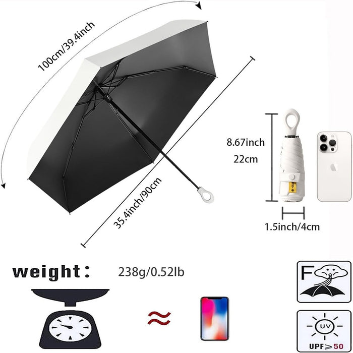 MINI OMBRELLO PORTATILE COMPATTO PIOGGIA ANTIVENTO DA BORSA BORSETTA VIAGGIO