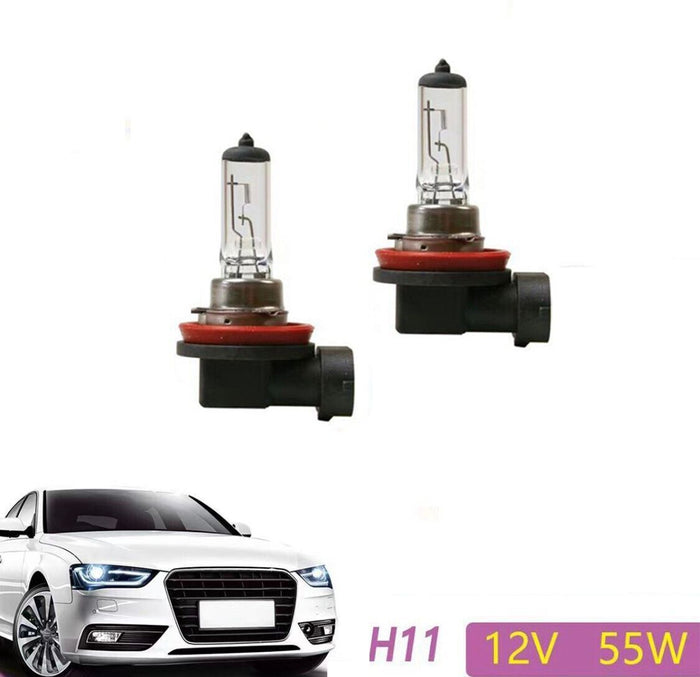 COPPIA FARI LAMPADINE ALOGENE AUTO ATTACCO H11 BIANCO CALDO 3000K 55W 12V 03726
