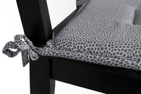 Set 4 Cuscini Sedia Cotone Con Lacci Lavabili Morbidi Universali Copri Sedie Maculati Grigi