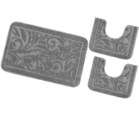 Tappeto Bagno Damascato Parure Grigio Morbido Soffice Assorbente Antiscivolo Lavabile