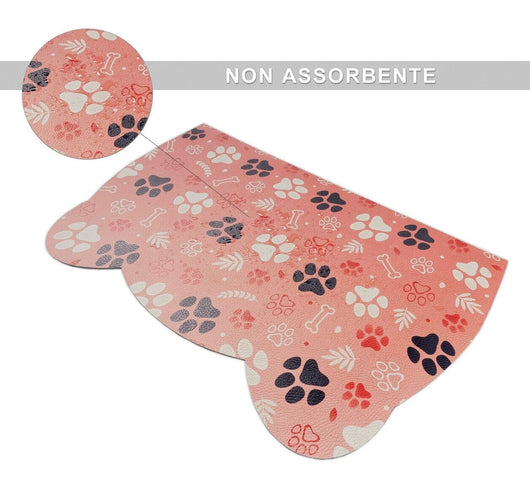 Tappeto Sottociotola Tovaglietta 38x60 Pvc Impermeabile Antiscivolo Cane Gatto Dis.A