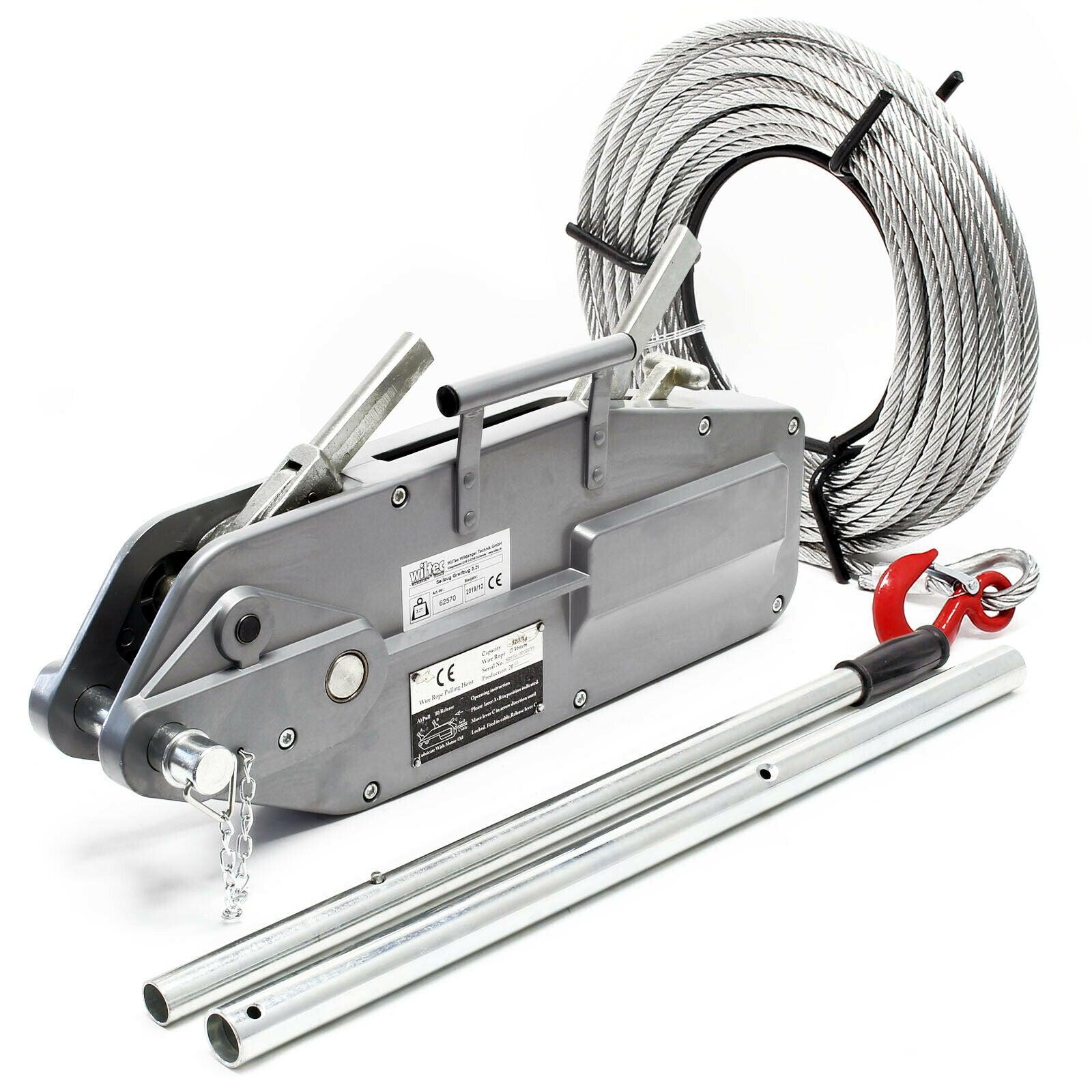 Cavo di trazione fino a 3200 kg con 20 m di cavo diametro 16 mm per tiro, tensionamento e sollevamento 16_0002831