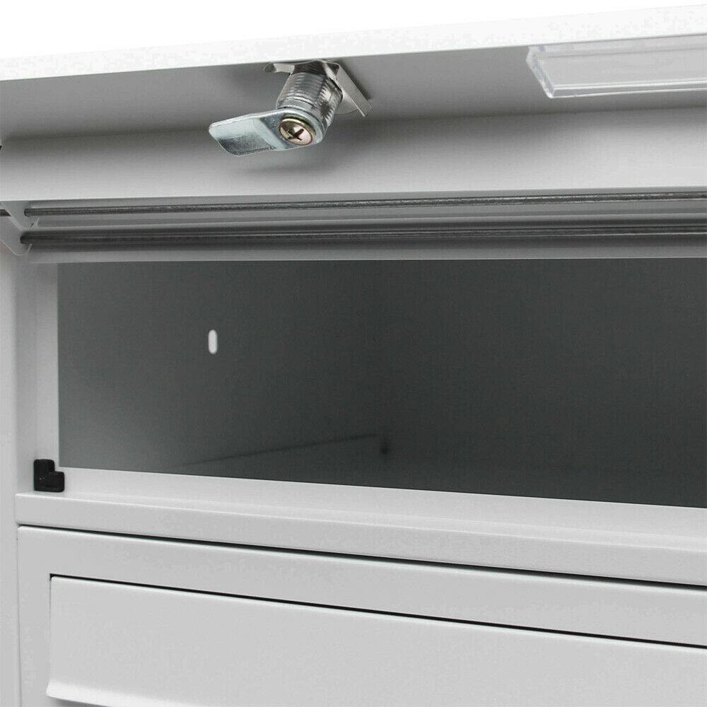 Blocco di 10 cassette postali su piedi con ingressi argentati mail 16_0000141