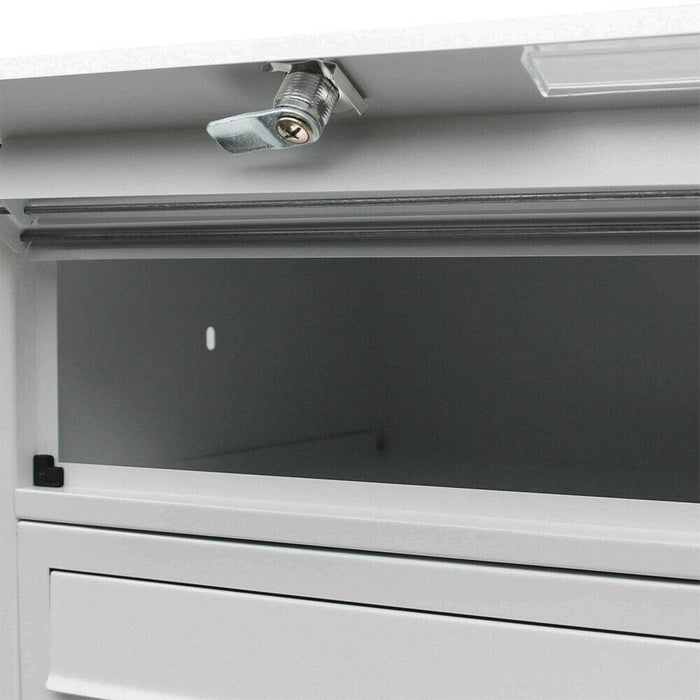 Blocco di 10 cassette postali su piedi con ingressi argentati mail 16_0000141