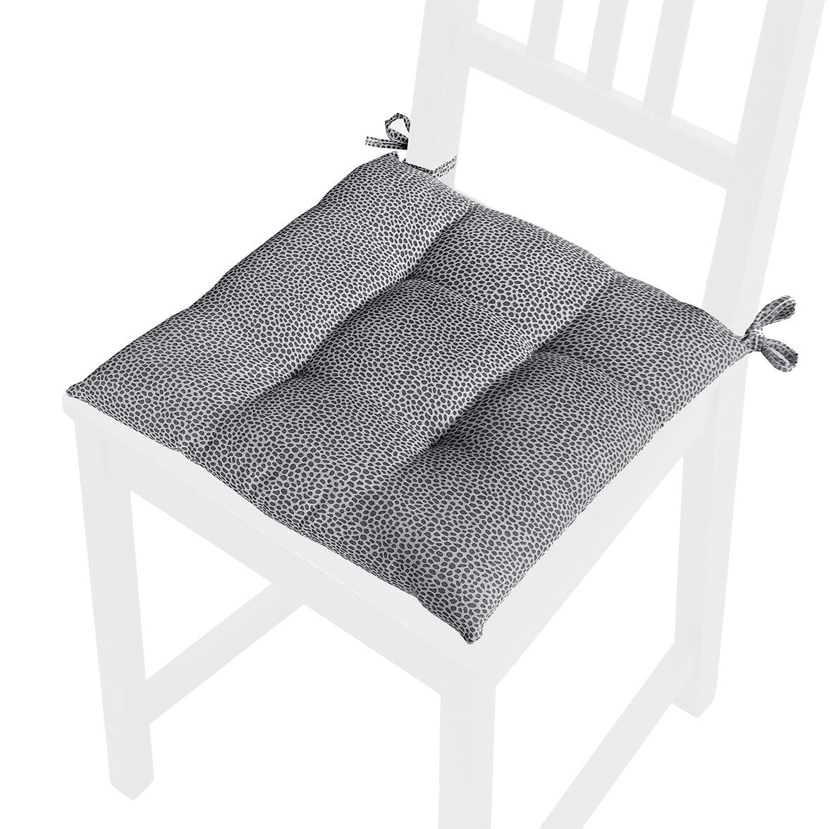 Set 4 Cuscini Sedia Cotone Maculati Morbidi Universali Lavabili Coprisedia Imbottitura Ovatta Grigio