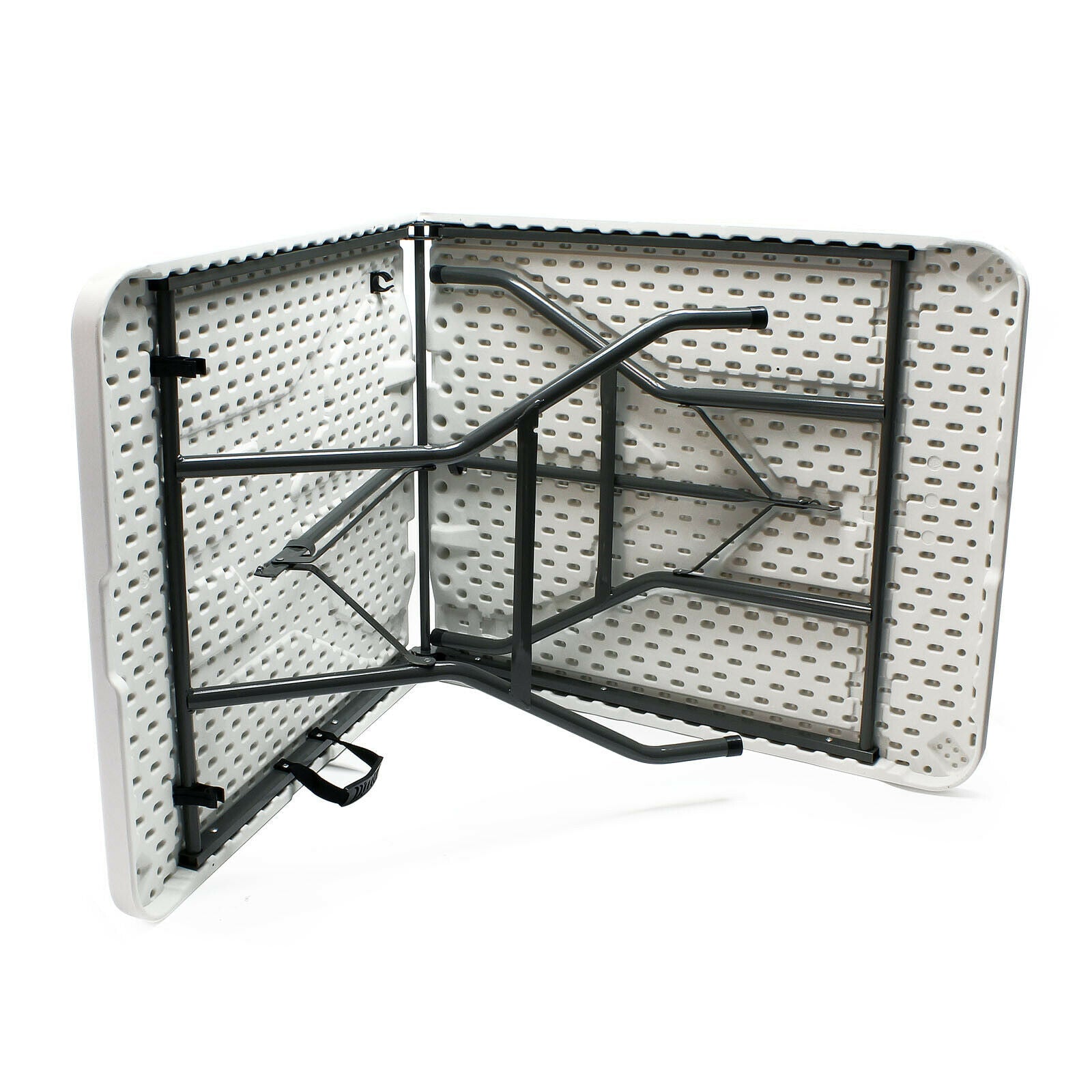 Tavolo da campeggio pieghevole portatile BBQ leggero pieghevole da esterno 180 cm Bianco 16_0000540