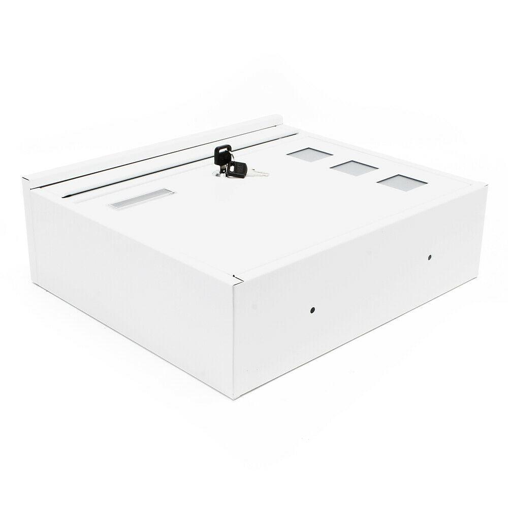 Cassetta postale di design da parete con chiavi 36 x 32 x 11,5 cm bianco 16_0000104