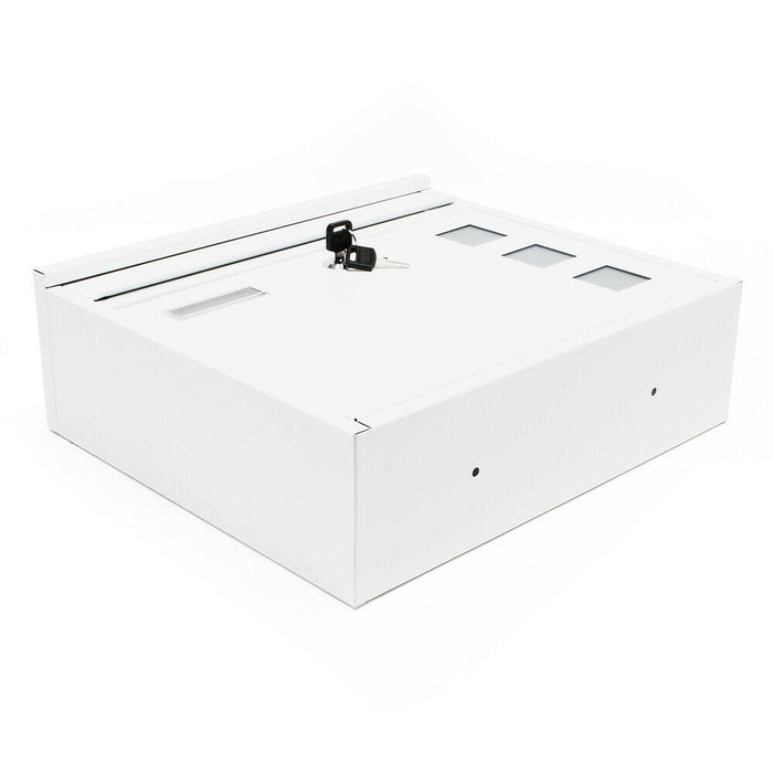 Cassetta postale di design da parete con chiavi 36 x 32 x 11,5 cm bianco 16_0000104