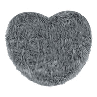 Tappeto Bagno Camera Cuore Grigio Scendiletto Pelo Lungo Shaggy Doccia Antiscivolo