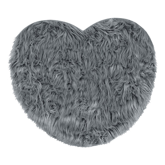 Tappeto Bagno Camera Cuore Grigio Scendiletto Pelo Lungo Shaggy Doccia Antiscivolo