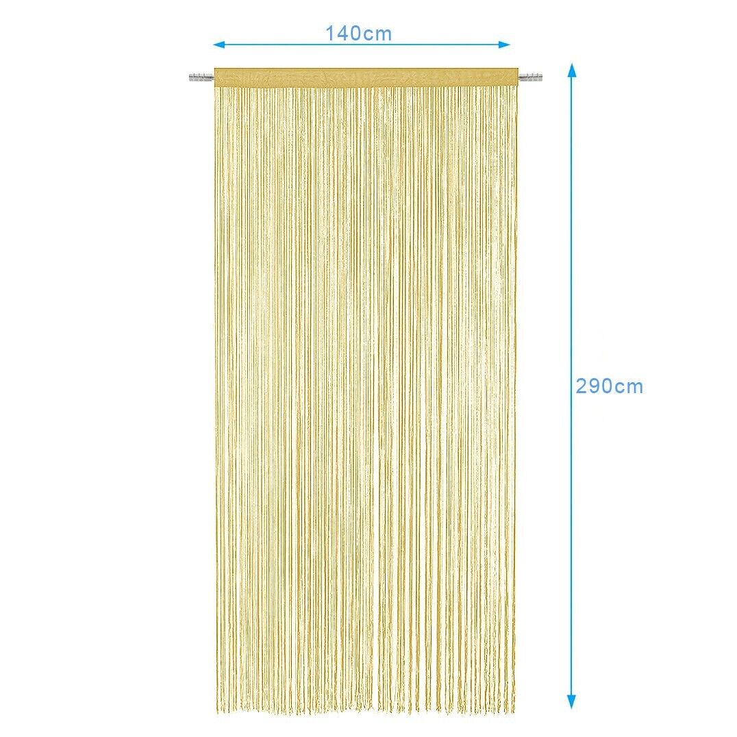 Tenda a Fili Elegante Per Porte Finestre Pannello 140x290 Cm Divisorio Camere Stanze Ambienti Senape