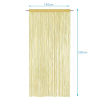 Tenda a Fili Elegante Per Porte Finestre Pannello 140x290 Cm Divisorio Camere Stanze Ambienti Senape