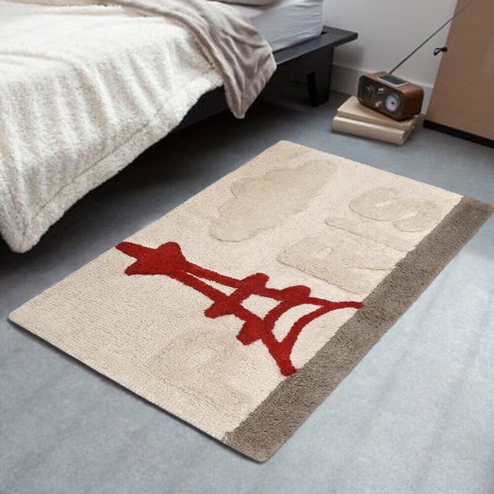 Tappeto Bagno Città Puro Cotone Assorbente 55x90 Cm Camera Scendiletto Morbido Paris