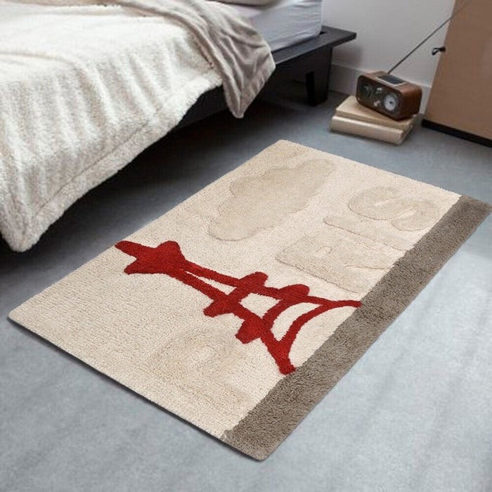 Tappeto Bagno Città Puro Cotone Assorbente 55x90 Cm Camera Scendiletto Morbido Paris