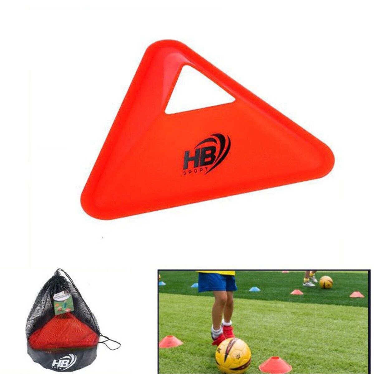 40 TRIANGOLI DISCHI CONI DELIMITATORI SPAZIO ALLENAMENTO CALCIO TRIANGOLARI